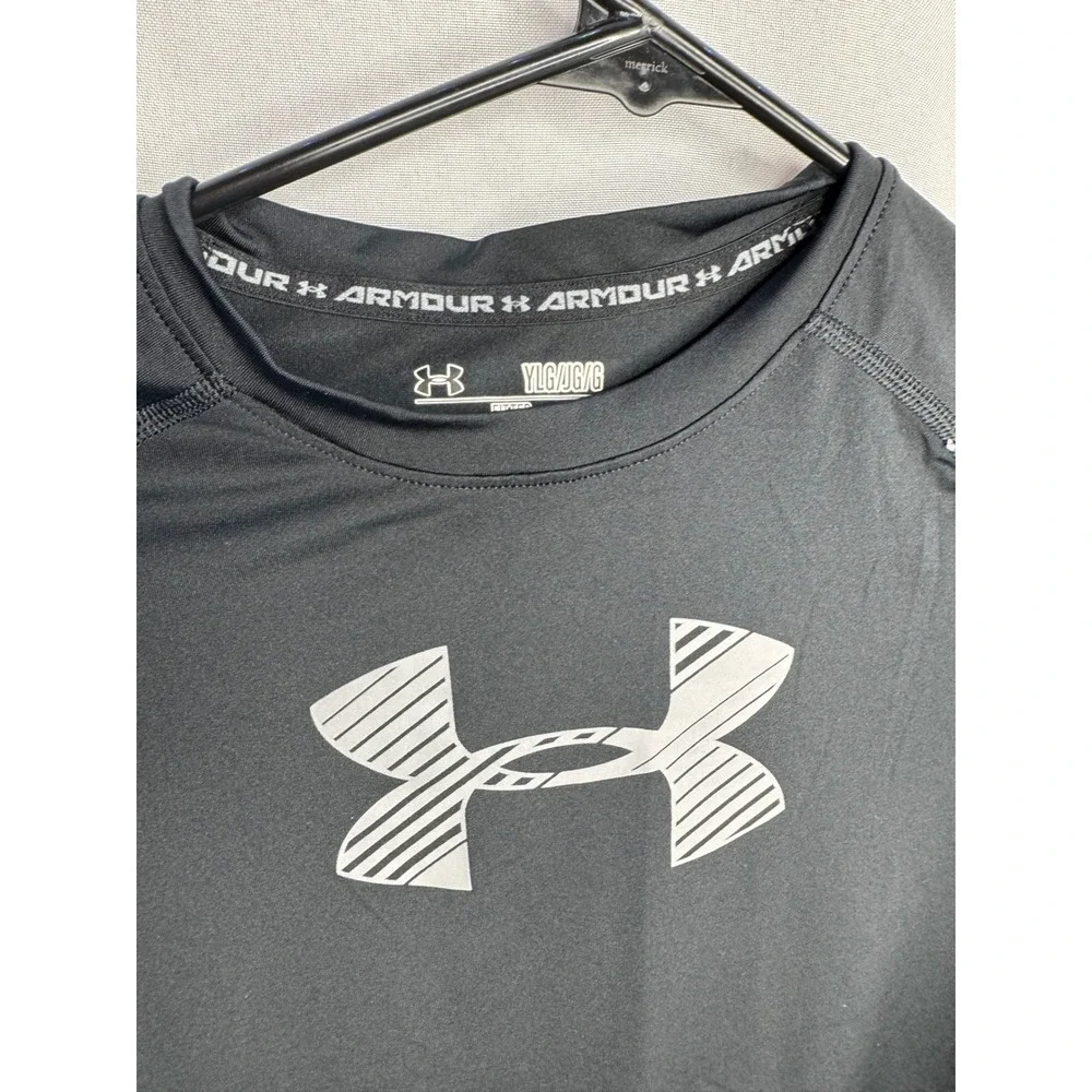 Under Armour Boys HeatGear Long Sleeve Compression Shirt Black YLG Large UPF 30